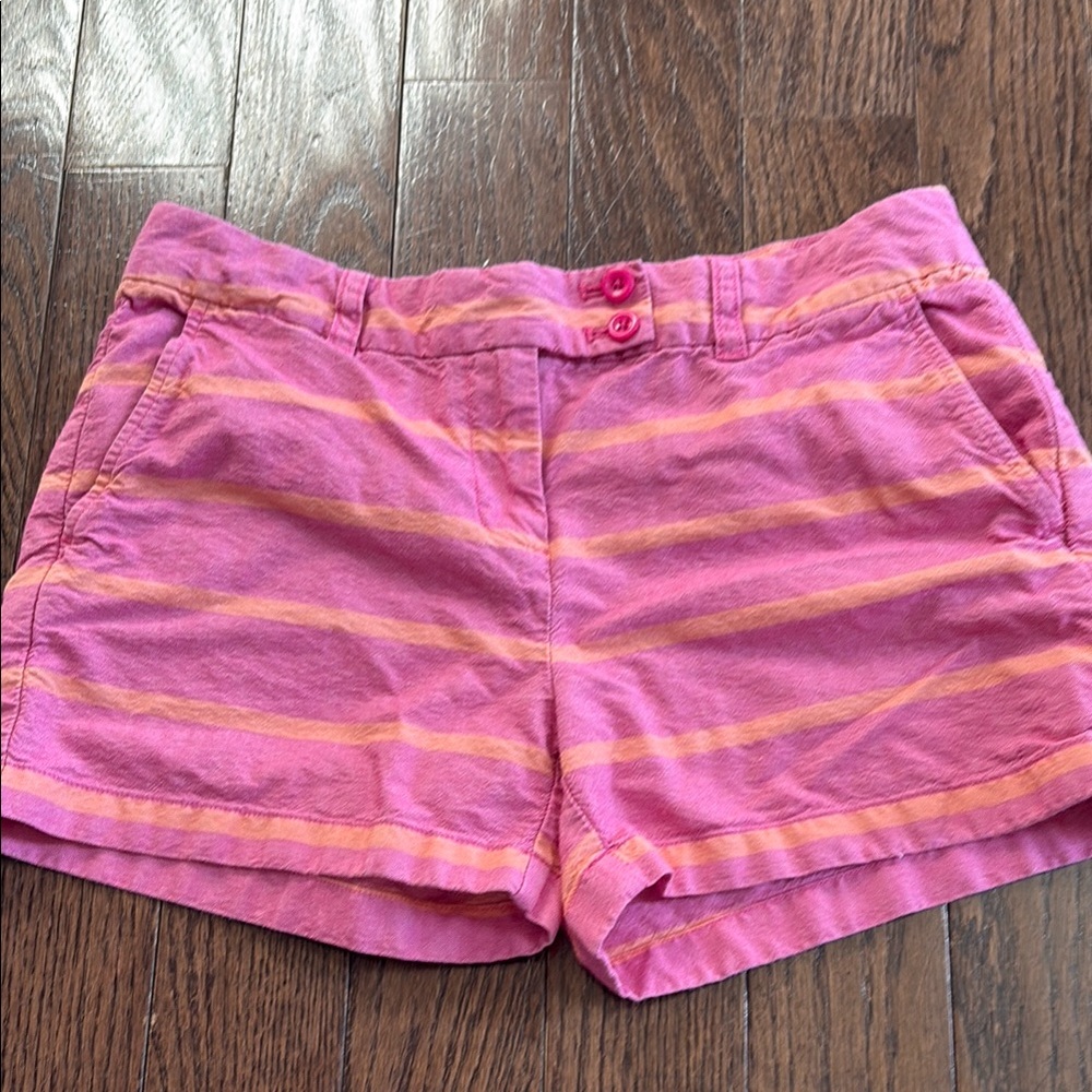 Vineyard Vines Pink and Orange Striped Women's Shorts size 6